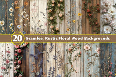 Seamless Rustic Floral Wood Backgrounds - CraftNest - Digital Crafting and Art