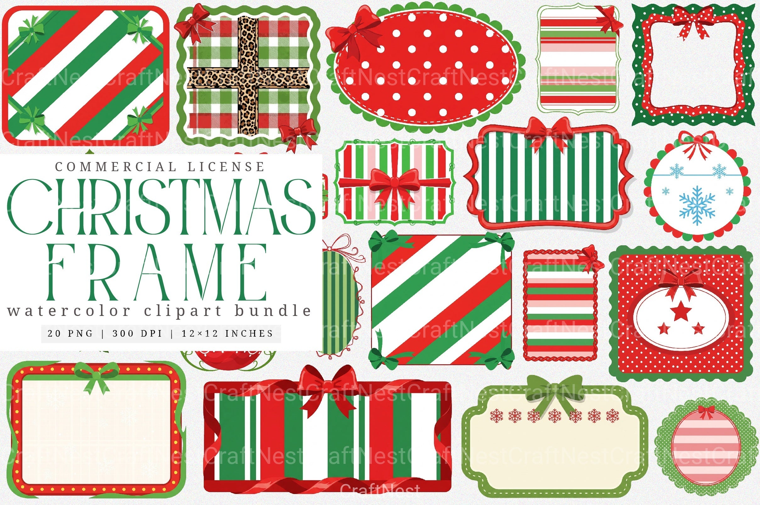 Coquette Christmas Frame Border Clipart Bundle - CraftNest - Digital Crafting and Art