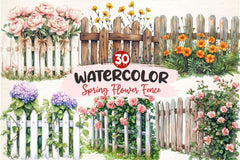 Spring Flower Fence Clipart Bundle 2 - CraftNest - Digital Crafting and Art