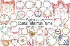 Coquette Coastal Fisherman Clipart Bundle 2 - CraftNest - Digital Crafting and Art