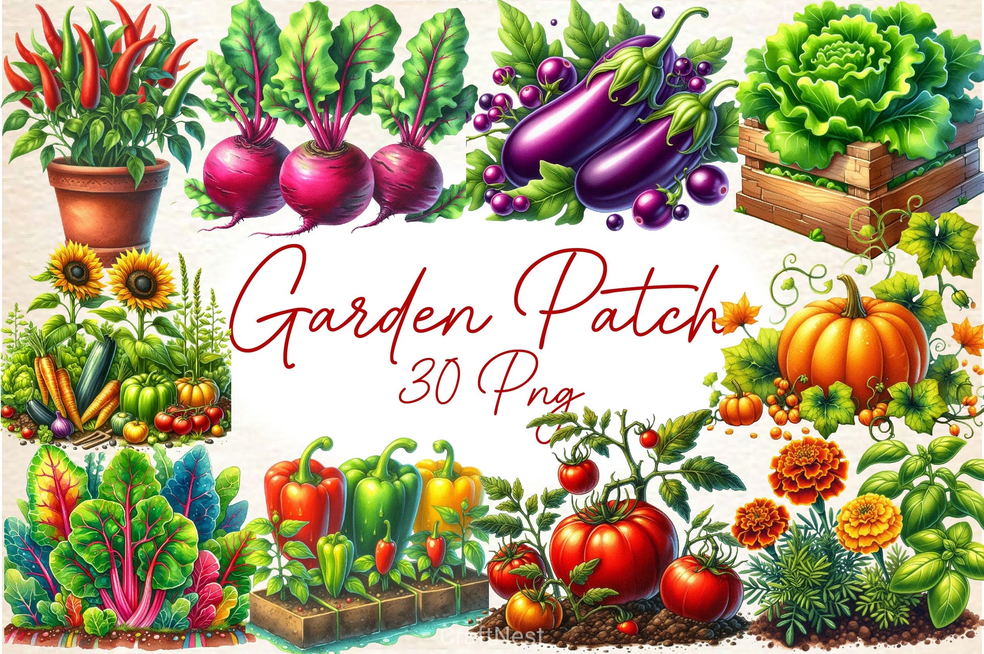 Garden Patch Clipart Bundle - CraftNest - Digital Crafting and Art