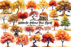 Autumn Trees Clipart Bundle - CraftNest - Digital Crafting and Art