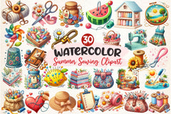 Summer Sewing Clipart Bundle - CraftNest - Digital Crafting and Art
