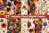 Autumn Floral Digital Papers Seamless