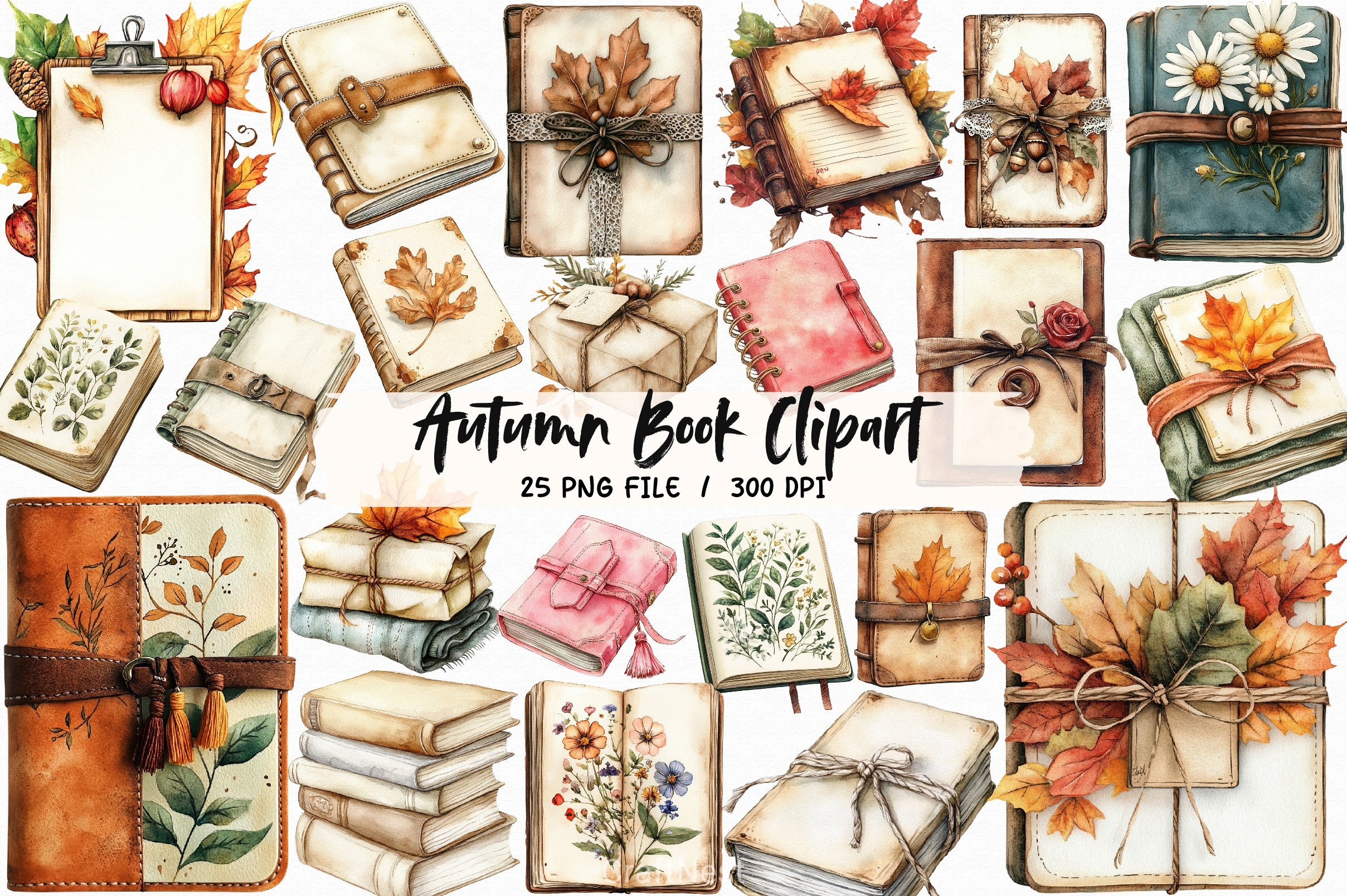 Autumn Book Clipart Bundle 3 - CraftNest - Digital Crafting and Art