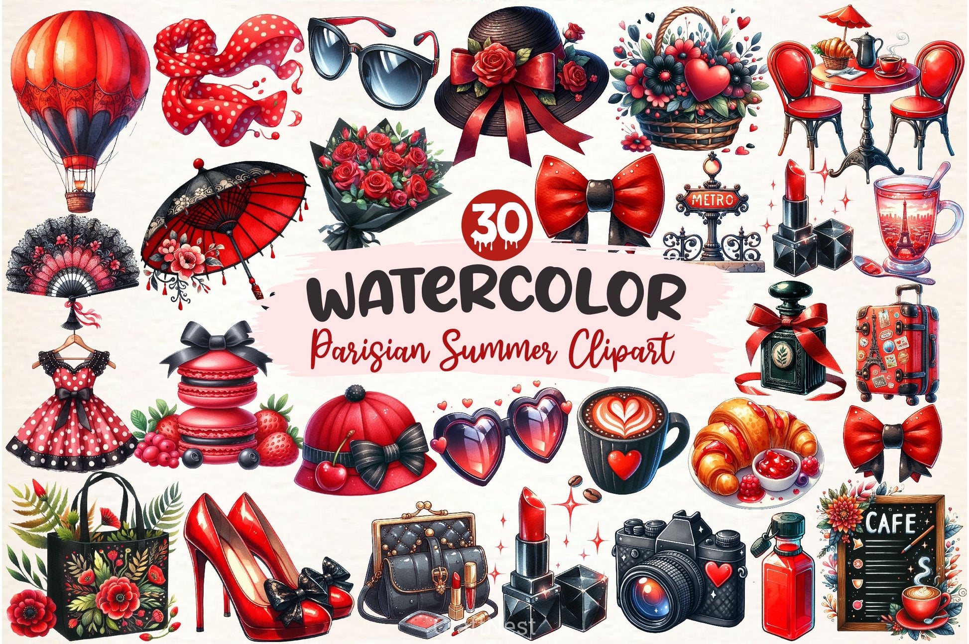 Parisian Summer Clipart Bundle 3 - CraftNest - Digital Crafting and Art