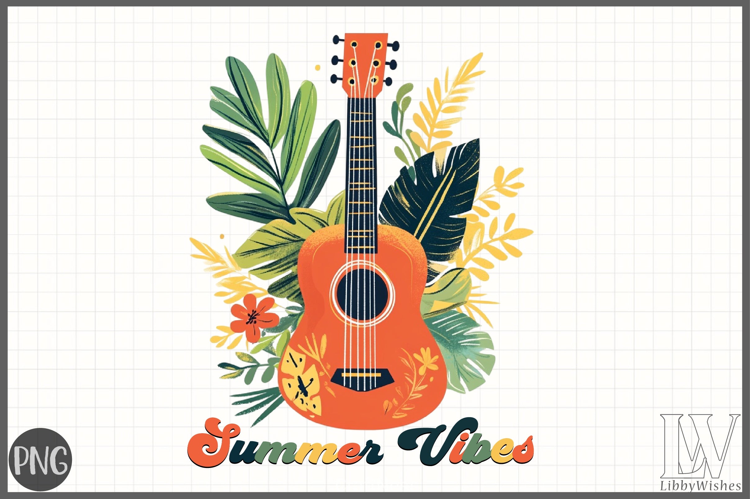 Summer Vibes Guitar Clipart Bundle 1 - CraftNest - Digital Crafting and Art