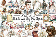 Nordic Wedding Clipart Bundle - CraftNest - Digital Crafting and Art