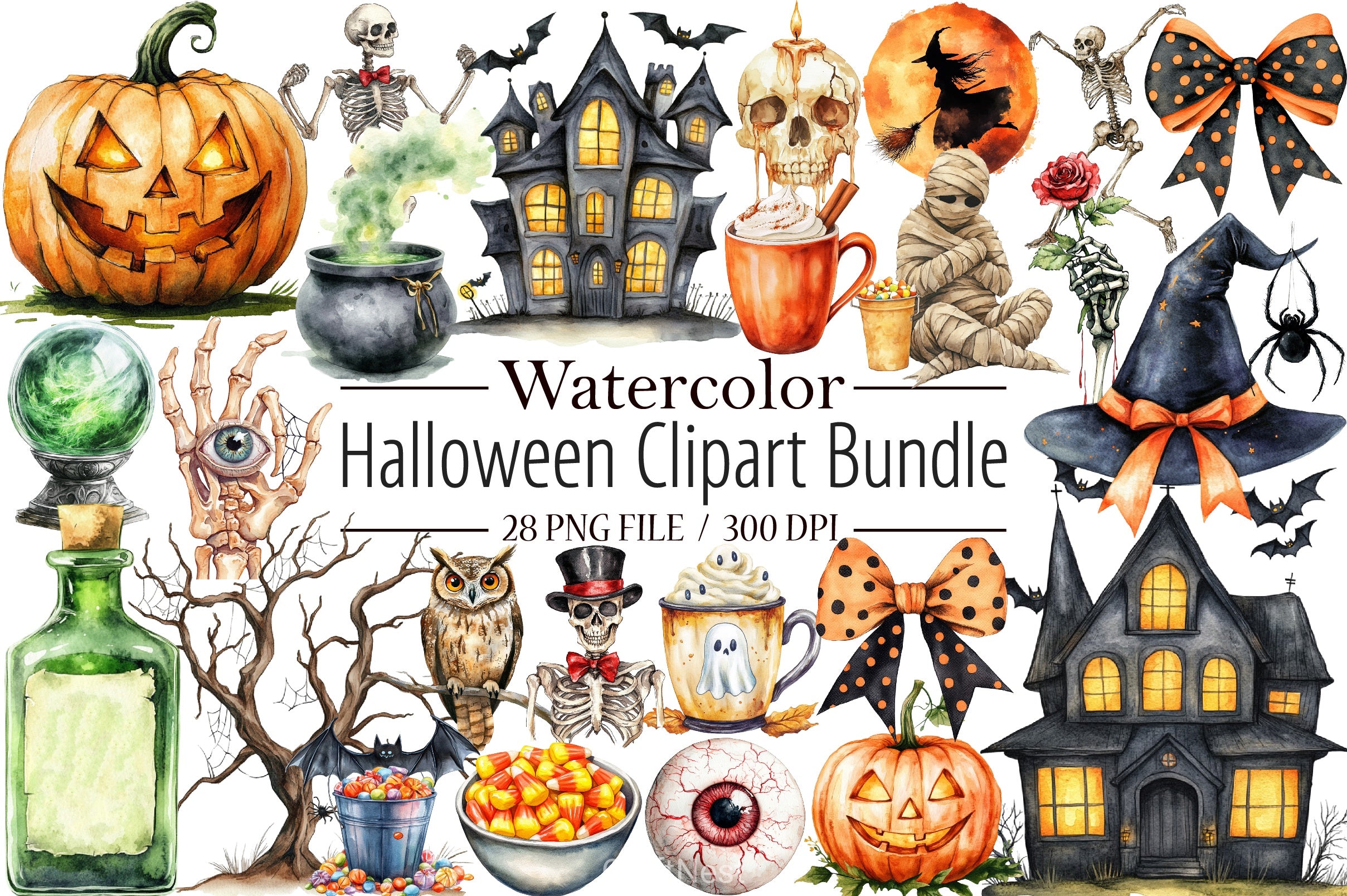 Halloween Clipart Bundle 4 - CraftNest - Digital Crafting and Art