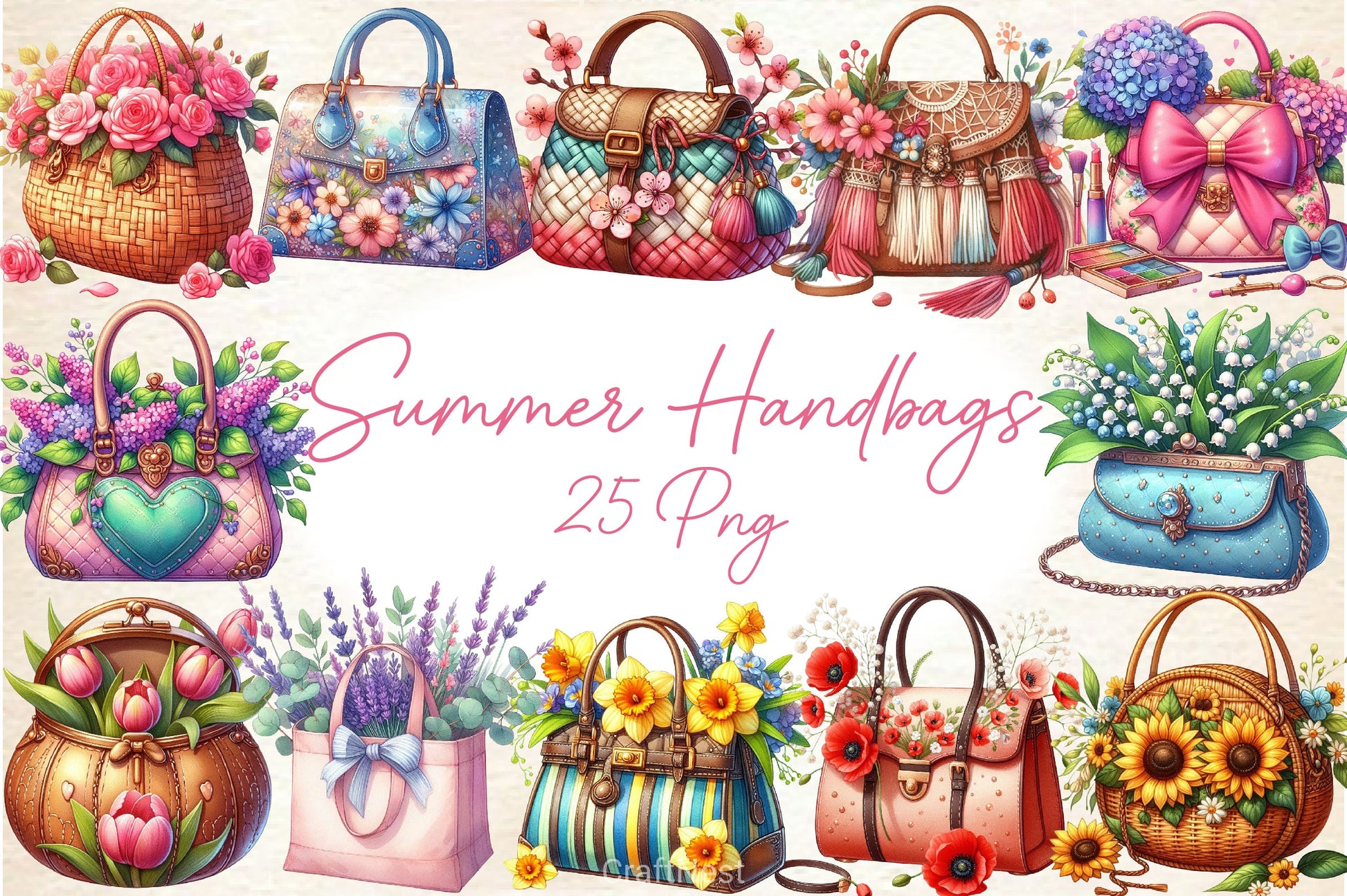 Summer Handbags Clipart Bundle - CraftNest - Digital Crafting and Art