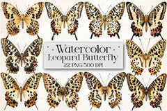 Leopard Butterfly Clipart Bundle - CraftNest - Digital Crafting and Art