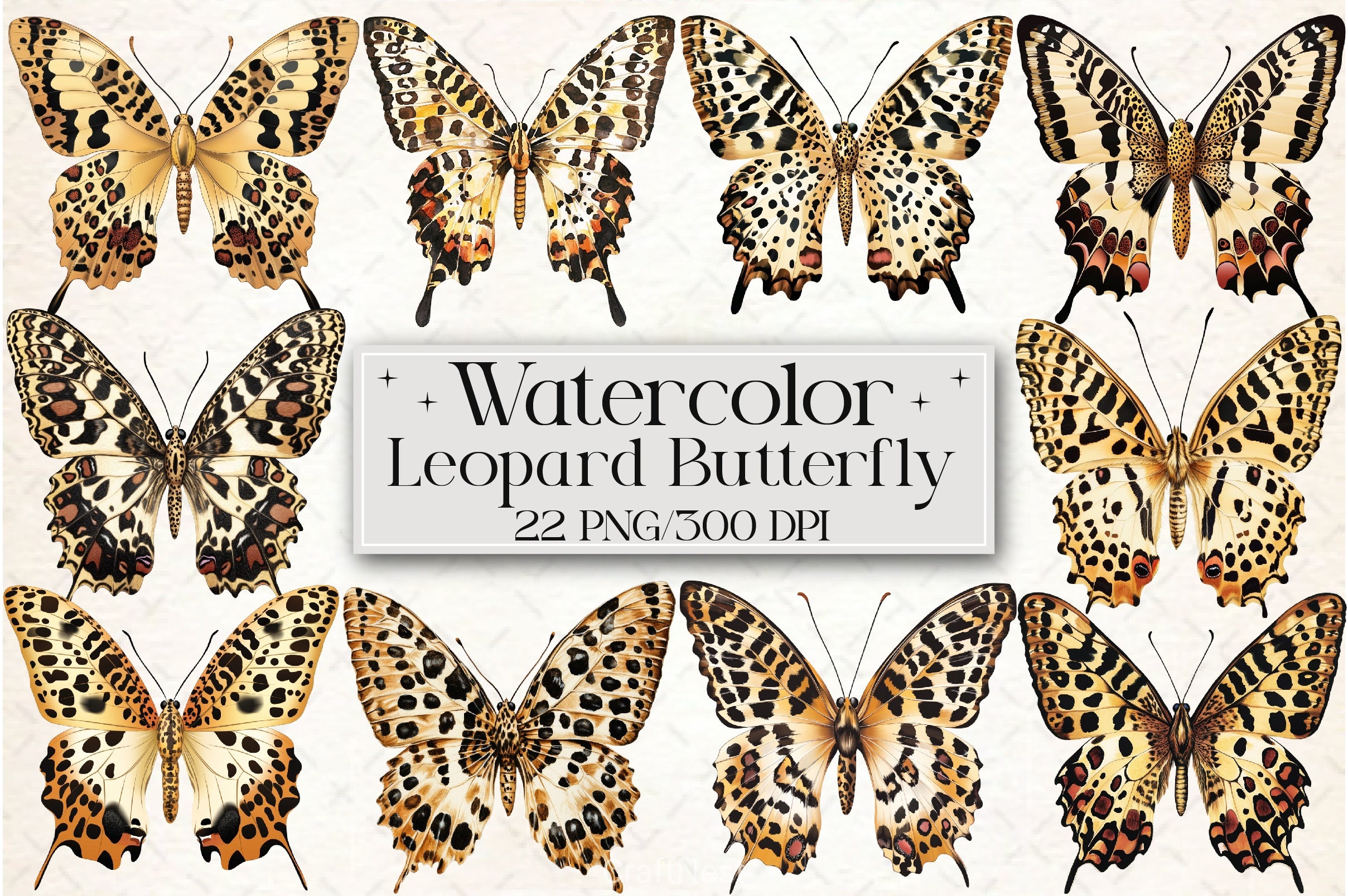 Leopard Butterfly Clipart Bundle - CraftNest - Digital Crafting and Art