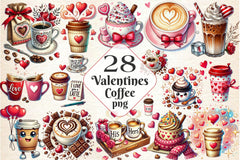 Valentine Day Coffee Clipart Bundle 3 - CraftNest - Digital Crafting and Art