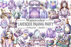 Lavender Pajama Spa Clipart Bundle - CraftNest - Digital Crafting and Art