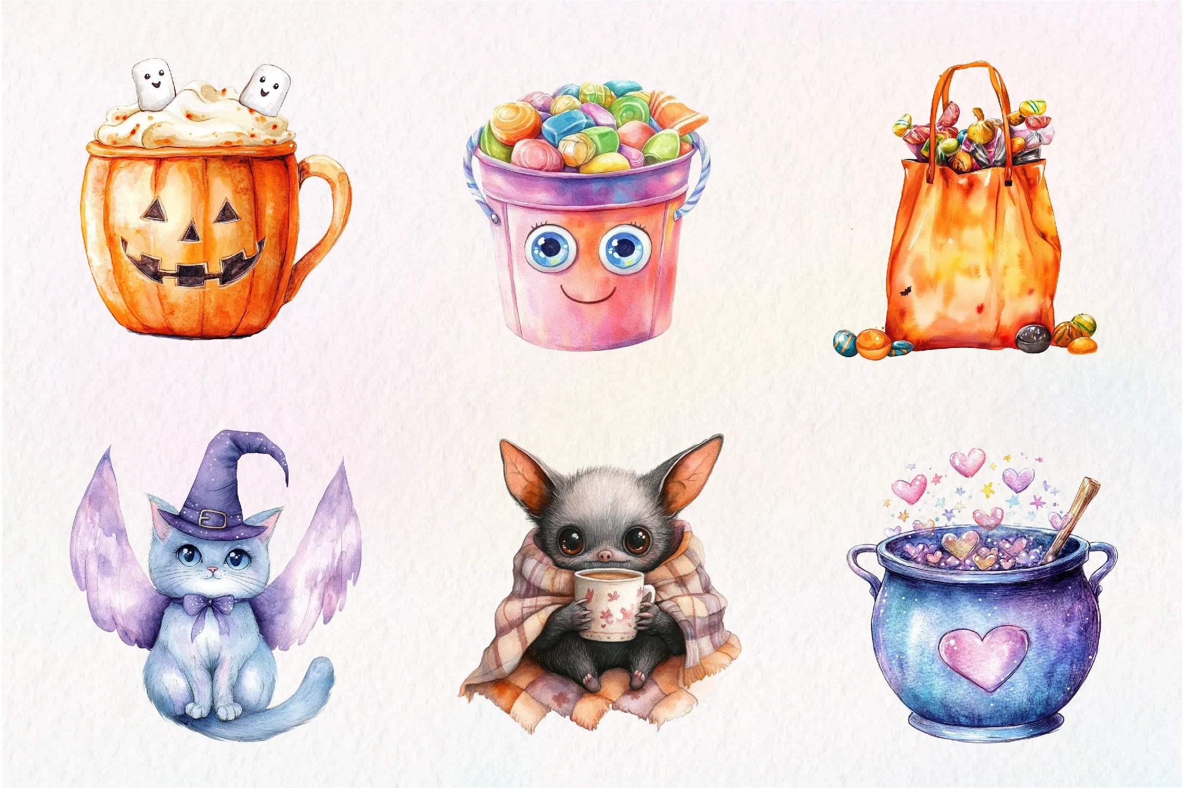 Cute Halloween Set Clipart Bundle 3 - CraftNest - Digital Crafting and Art