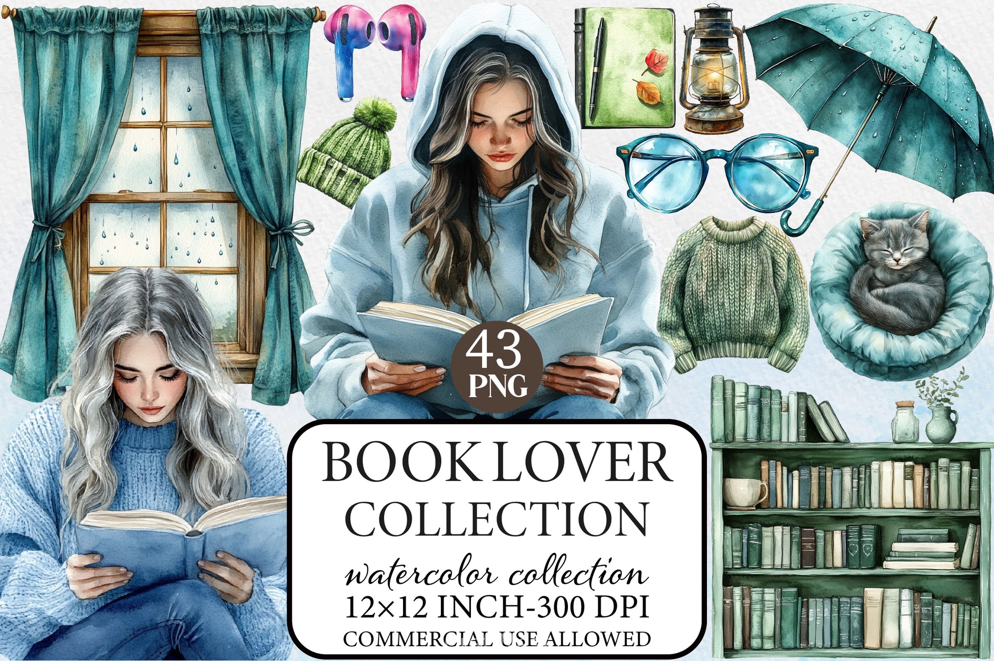 Book Lover Clipart Bundle - CraftNest - Digital Crafting and Art