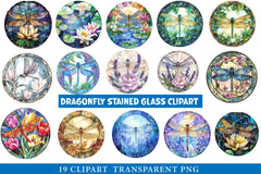 Dragonfly Stained Glass Clipart - CraftNest - Digital Crafting and Art
