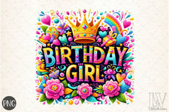 Birthday Girl Floral Clipart Bundle - CraftNest - Digital Crafting and Art