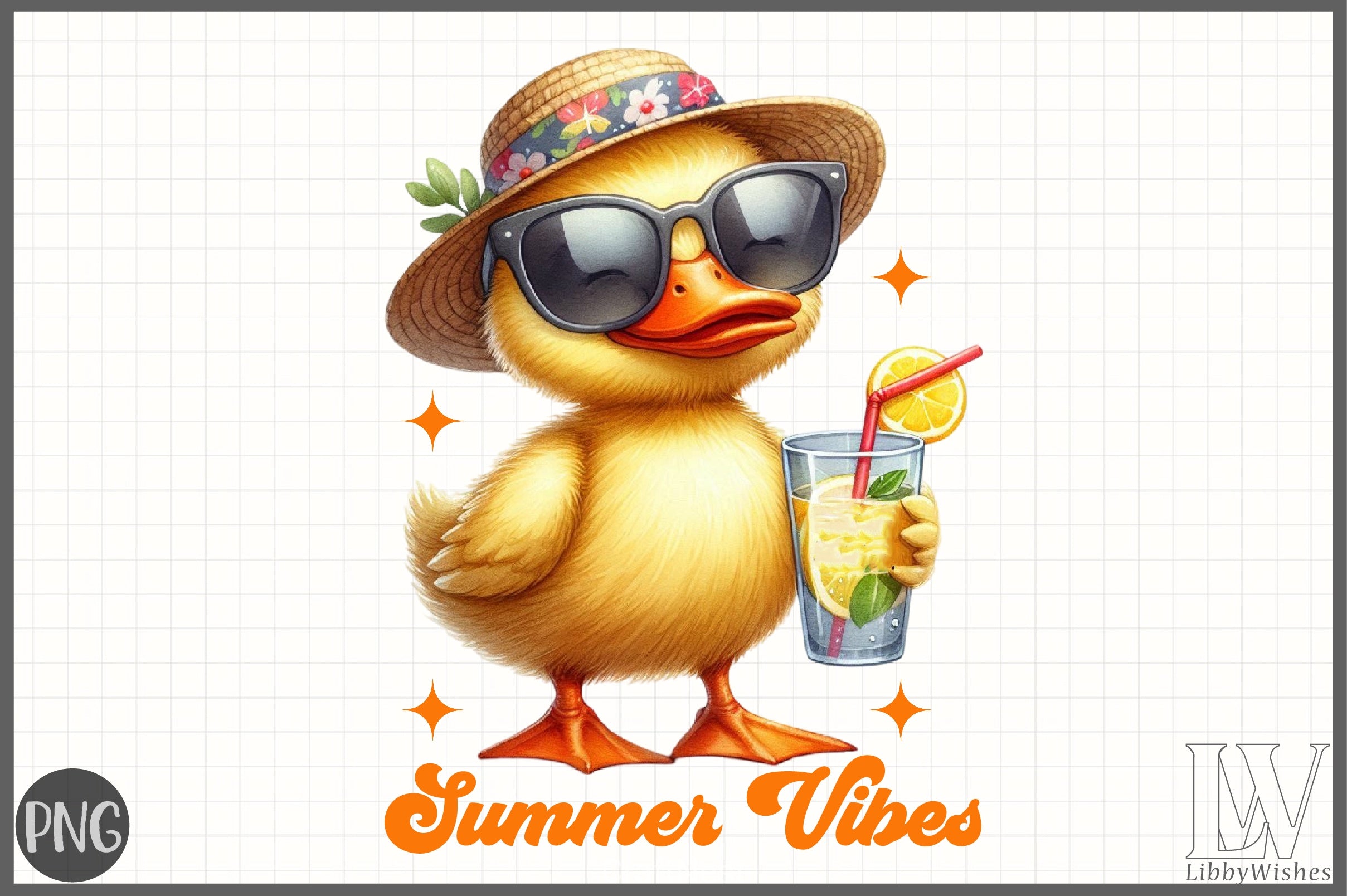 Summer Vibes Funny Duck Clipart Bundle 2 - CraftNest - Digital Crafting and Art