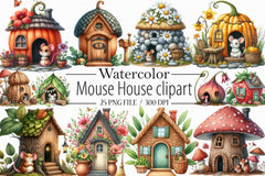 Mouse House Clipart Bundle 2 - CraftNest - Digital Crafting and Art