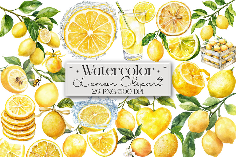 Lemon Clipart Bundle - CraftNest - Digital Crafting and Art