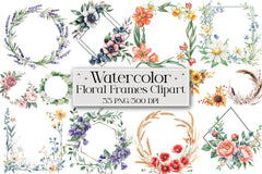 Floral Frames Clipart Bundle - CraftNest - Digital Crafting and Art