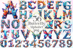 Butterfly Alphabet Clipart Bundle 2 - CraftNest - Digital Crafting and Art