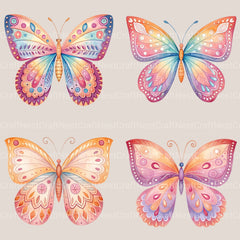 Boho Butterflies Clipart Bundle 1 - CraftNest - Digital Crafting and Art