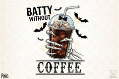 Batty Without Coffee Halloween Clipart Bundle - CraftNest - Digital Crafting and Art