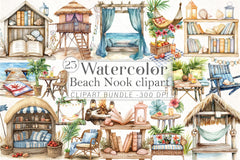 Beach Nook Clipart Bundle - CraftNest - Digital Crafting and Art