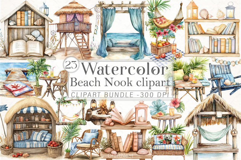 Beach Nook Clipart Bundle - CraftNest - Digital Crafting and Art