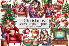 Christmas Movie Night Clipart Bundle - CraftNest - Digital Crafting and Art
