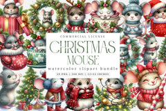 Christmas Mouse Clipart Bundle 11 - CraftNest - Digital Crafting and Art