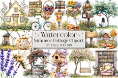 Summer Cottage Clipart Bundle - CraftNest - Digital Crafting and Art