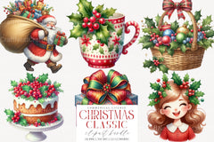 Classic Retro Vintage Christmas Clipart Bundle - CraftNest - Digital Crafting and Art