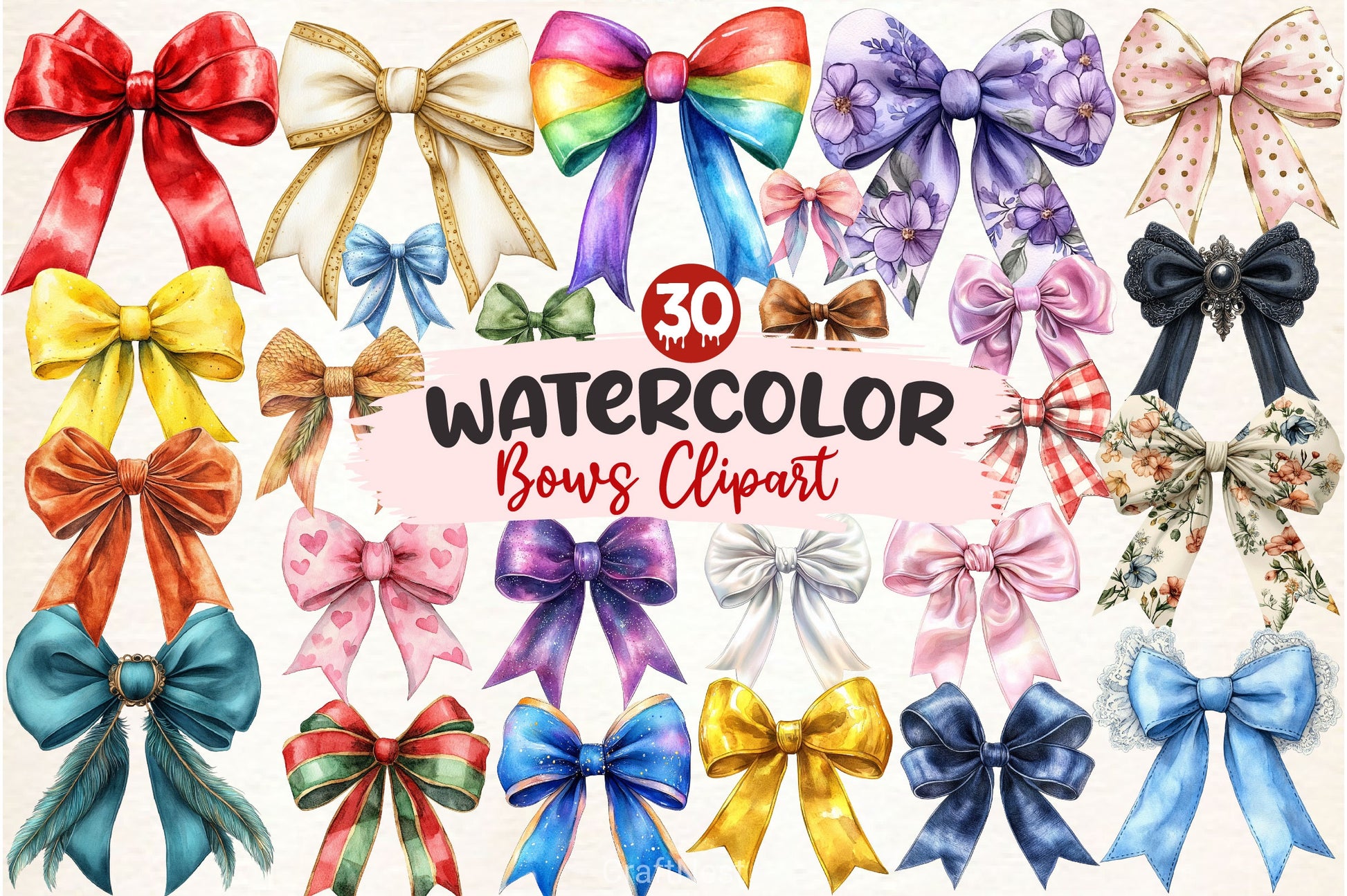 Bows Clipart Bundle - CraftNest - Digital Crafting and Art
