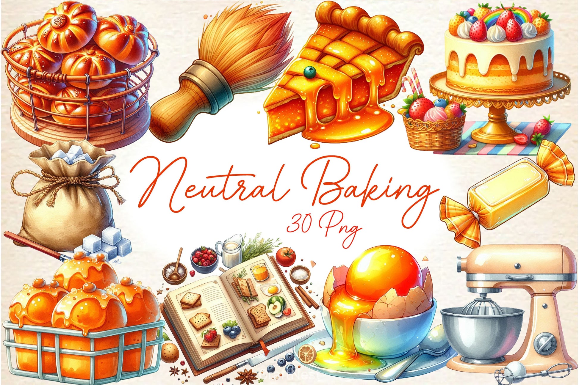Neutral Baking Clipart Bundle 2 - CraftNest - Digital Crafting and Art