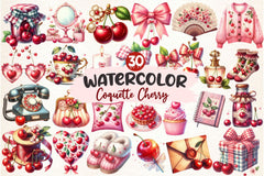 Coquette Cherry Clipart Bundle - CraftNest - Digital Crafting and Art