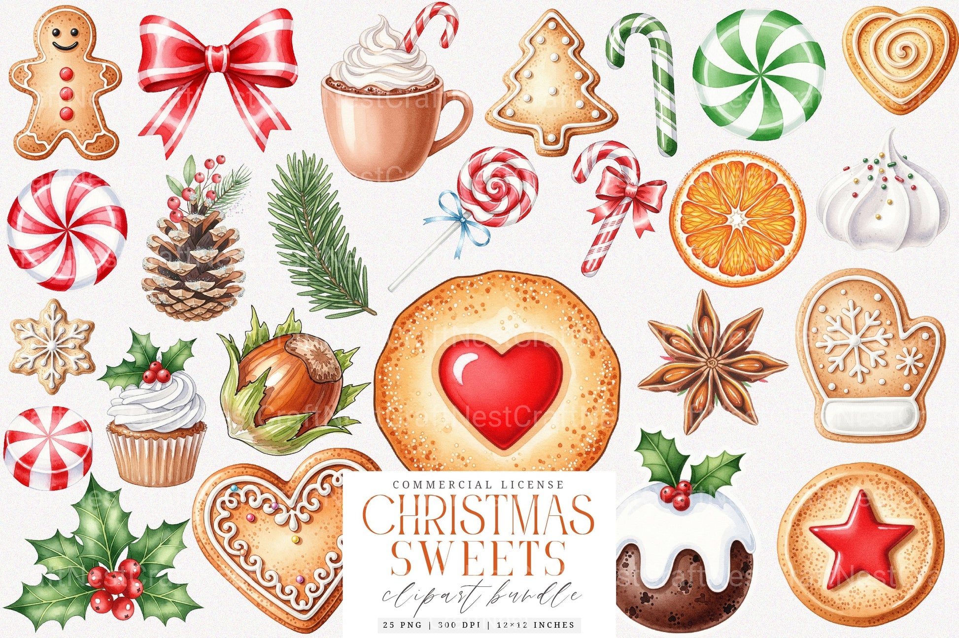 Christmas Sweets Clipart Bundle - CraftNest - Digital Crafting and Art