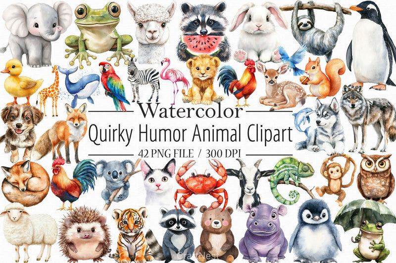 Quirky Animal Humor Clipart Bundle - CraftNest - Digital Crafting and Art