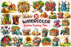 Summer Farming Time Clipart Bundle 2 - CraftNest - Digital Crafting and Art