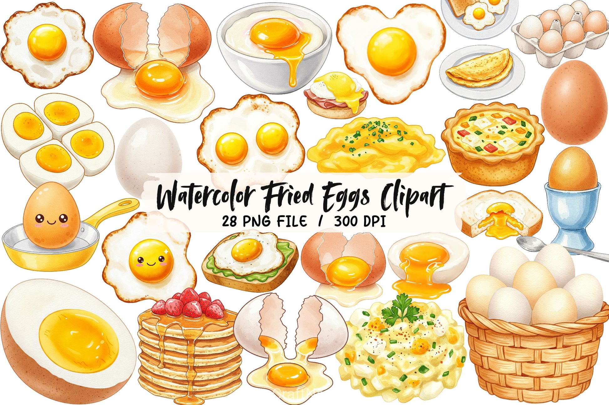Fried Eggs Clipart Bundle 1 - CraftNest - Digital Crafting and Art