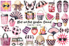 Black & Pink Gingham Clipart Bundle
