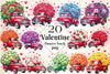 Valentine Flowers Truck Clipart Bundle