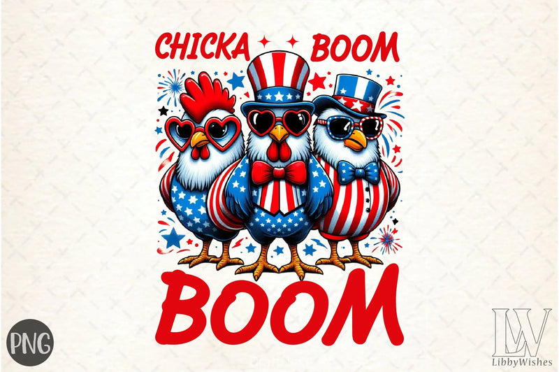 Patriotic Chicken USA 4th of July Clipart Bundle 5 - CraftNest - Digital Crafting and Art
