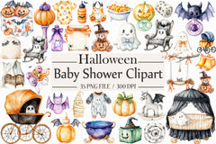 Halloween Baby Shower Clipart Bundle - CraftNest - Digital Crafting and Art