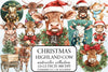 Christmas Highland Cow Clipart Bundle 3