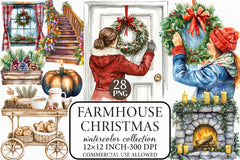 Farmhouse Christmas Clipart Bundle - CraftNest - Digital Crafting and Art