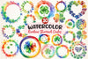 Rainbow Shamrock Circles Clipart Bundle