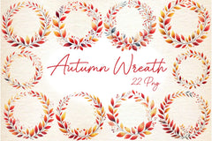 Minimalist Autumn Wreath Clipart Bundle - CraftNest - Digital Crafting and Art